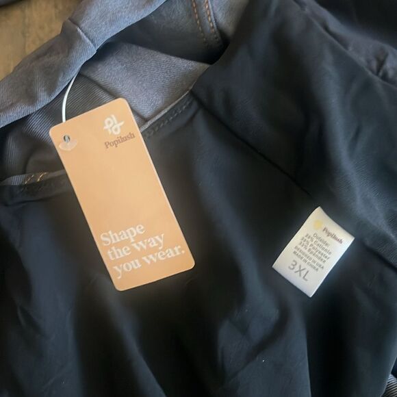 Popilush The Shapewear Jumpsuit Denim Square Neck Tank Top Flare - Picture 9 of 16